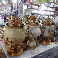 سماور گازی طرح سنگ طلایی و فیروزه ای سماورگازی|قوری، کتری، قهوه‌ساز دستی|یزد, |دیوار