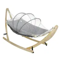 گهواره نوزاد ملورین چوبی با توری پشه‌گیر|اسباب و اثاث بچه|خمینی‌شهر, |دیوار