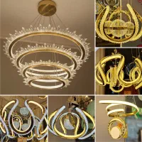 لوسترمدرنوارداتی کد۱۴۱ طلایی با گارانتی|لوستر و چراغ آویز|مراغه, |دیوار