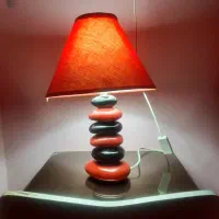 آباژور وگلدان ست طرح سنگی مشکی وقرمز