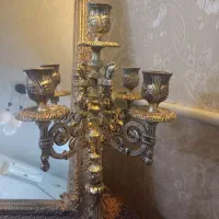 ایینه شمعدان برنجی قدیمی|صنایع دستی و سایر لوازم تزئینی|قم, آذر (نکویی)|دیوار