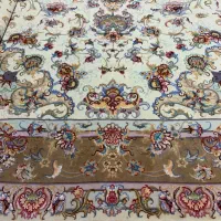 (فرش حق زاده)جفت فرش۶متری۴۰رج خطیبی گل ابریشم|فرش|تبریز, |دیوار