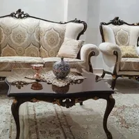 مبلمان استیل کلاف محکم بامیزوسط وعسلیهای شیشه دار