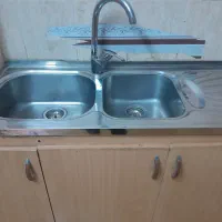 سینک نقره ای سالم و تمیز اخوان