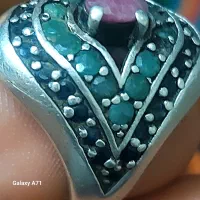 انگشتر قدیمی سنگ ها اصل یاقوت وزمردافغان  کار دست