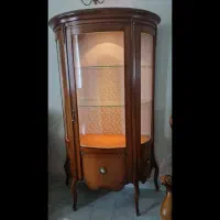 بوفه ویترین چوب راش ظریف کاری شده با برنز