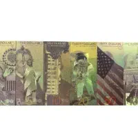 مجموعه 6عددی اسکناس دلار تزیینی کلکسیونی آب طلا|کلکسیون سکه، تمبر، اسکناس|کرج, شهرک بنفشه|دیوار