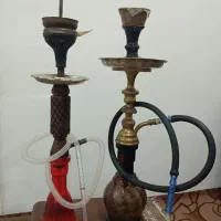دو عدد قلیان برنز و چوبی دوسیب|کلکسیون و سرگرمی|بهارستان, |دیوار