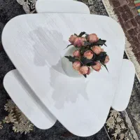 میز وسط چوبی و سه عدد عسلی