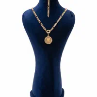 نیم ست طلا به همراه پلاک فقط ۸.۵٪