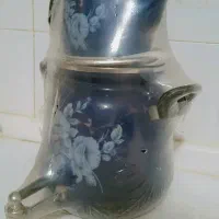 ست کتری سماوری  و قوری لعابی دار