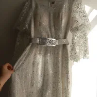 لباس مجلسی نقره ای سفید شاین پولک 44 46 48|لباس|قرچک, مهدیه|دیوار