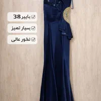 پیراهن مجلسی شیک سرمه‌ای تا ۴۲ سایز می شود