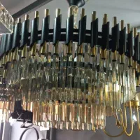 لوستر لهستانی و لوله دوبل با استیل طلایی|لوستر و چراغ آویز|گلبهار, شهر جدید گلبهار|دیوار