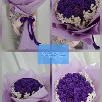 دسته گل و باکس روبانی