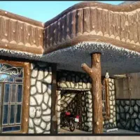 نمای سیمانی طرح سنگ چوب سنگ لاشه آبنما