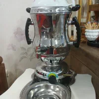 سماور استیل تمیز با قوری