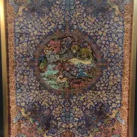 تابلو فرش دستبافت طلاکوب