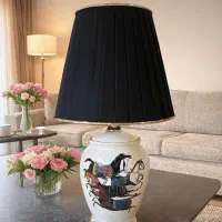 آباژور سرامیکی دستساز با طرح اسب خاص و کلکسیونی