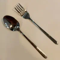 قاشق و چنگال استیل دو دست