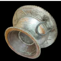 آفتابه لگن استیل قدیم،و منقل مسی|کلکسیون اشیاء عتیقه|سیسخت, |دیوار