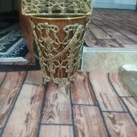 جا دستمال کاغذی وسطل اشغال برنز