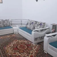 مبل ال،هفت نفره،با عسلی و میزبزرگ