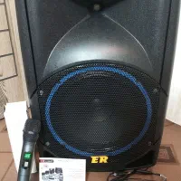 اکو پرتبال شارژی روژان همراه با میکروفون بیسیم