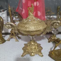 شکلات خوری میوه خوری و مجسمه برنز جذاب سیقلی سنگین|کلکسیون اشیاء عتیقه|قم, پردیسان|دیوار