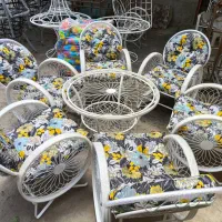 شیک رنگ شاد */فرفورژه بروز ست میز صندلی