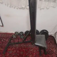 لوازم بدنسازی هالتر دنبل وزنه صندلی|تجهیزات ورزشی|گلمکان, |دیوار