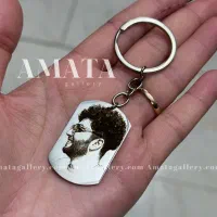 جاکلیدی استیل با حک مچچهره و متن دلخواه