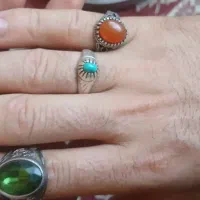 3عدد انگشتر نقره  فیروزه  شیر نشان خیلی شیک مردانه|جواهرات|قوچان, |دیوار