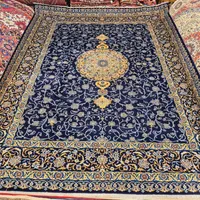 قالی ۱۴ متری دستباف کاشان سرمه ای رنگ