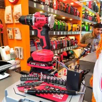 دریل شارژی 21 ولت ادون ادن 2 باطری (چکشی) بالوازم|ماشین‌آلات صنعتی|مشهد, کوشش|دیوار