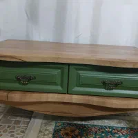 جلو مبلی رنگ گردویی و سبز