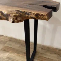 میز چوبی فلزی روستیک گردو دست‌ساز خاص|میز تحریر و کامپیوتر|سورک, |دیوار