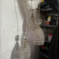 لوستر سه حبابه رنگ برنز