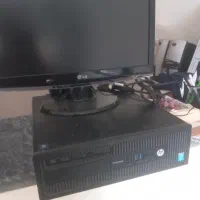 مینی کیس hp با مانیتور کیس و موس و اسپیکر