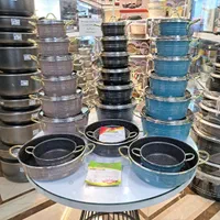 سرویس قابلمه چدن کوشا ۱۴ پارچه گرانیت مشکی