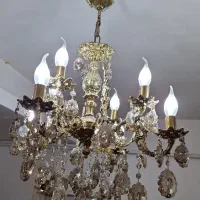 لوستر برنجی ۸ شعله|لوستر و چراغ آویز|قزوین, |دیوار