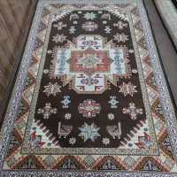 فرش کرامتیان طرح تک ستاره قهوه ای