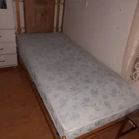 تختخواب یک نفره فرفورژه با تشک شهرستان نور|تخت و سرویس خواب|نور, |دیوار