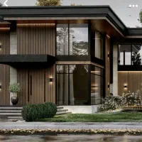 ویلای ژورنالی مدرن سند تک برگ ریشه پاک