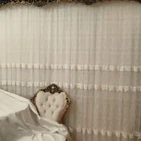 پرده طوری وکتیبه مخمل قهوه‌ای