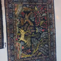 دو تخته فرش پادری یاپشتی دستبافت نایاب،طرح شکارگاه|فرش|خرمآباد, |دیوار