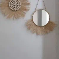 لوستر رافیا و آویز تزئینی رافیا|صنایع دستی و سایر لوازم تزئینی|رشت, منظریه|دیوار