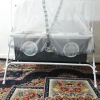 باسلام گهواره مارک میلاد طوسی سفید نو نو گهواره گ|اسباب و اثاث بچه|کرمانشاه, |دیوار