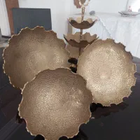 سرویس پذیرایی برنجی هندی|ظروف سرو و پذیرایی|گنبد کاووس, |دیوار