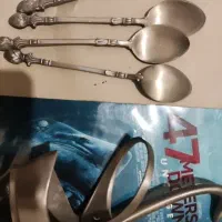 جا قاشقی برنجی قدیمی  طرح قو